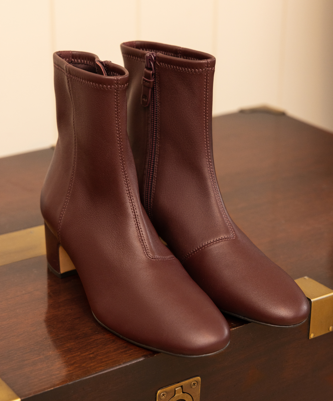 The Starling 50 Bootie - Burgundy Stretch Leather - Image 8