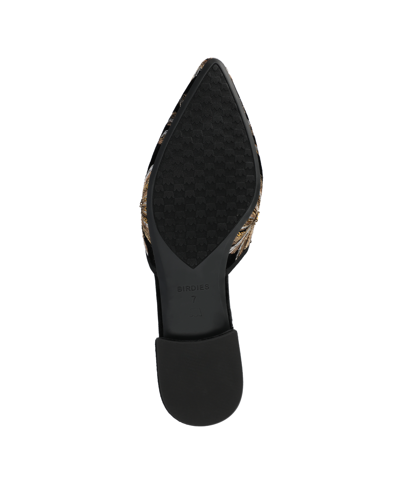The Goldfinch 15 Mule - Black Gold Starburst Velvet - Image 5