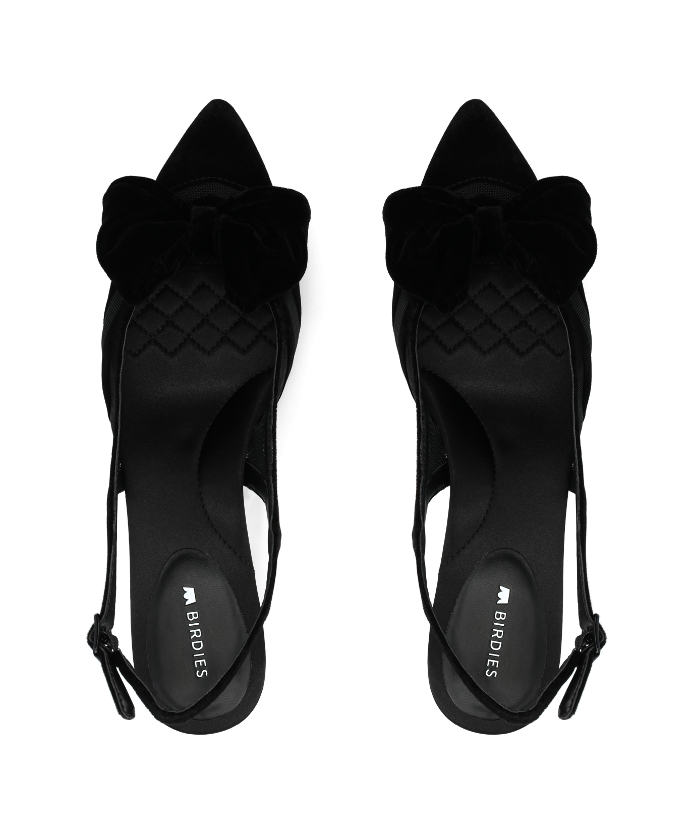 The Goldfinch Kitten Heel - Black Velvet Mesh - Image 5