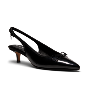 The Goldfinch Kitten Heel - Black Patent Leather