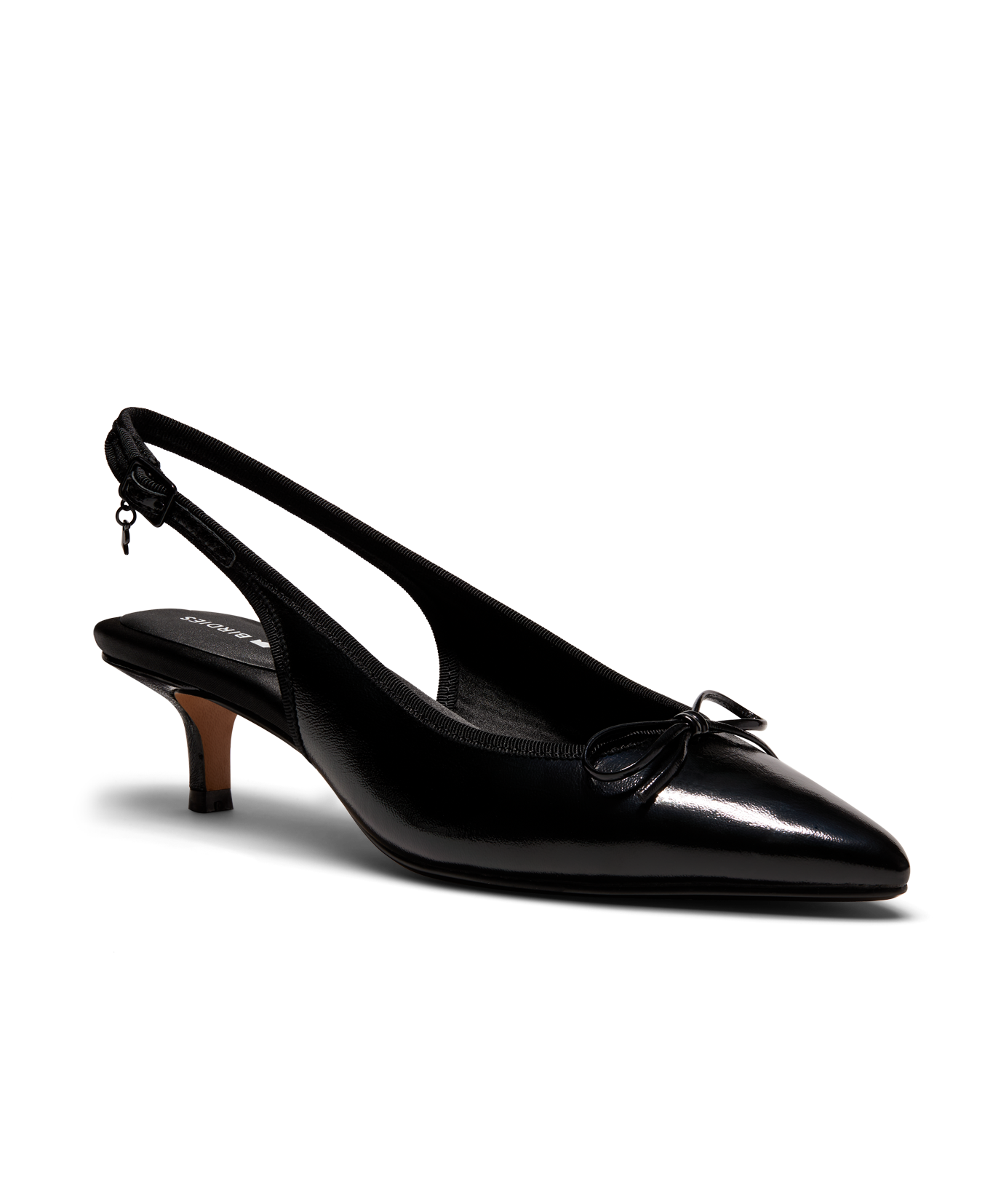 The Goldfinch Kitten Heel - Black Patent Leather