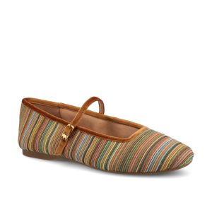 The Hummingbird Mary Jane Grosgrain - Tan Multi Stripe