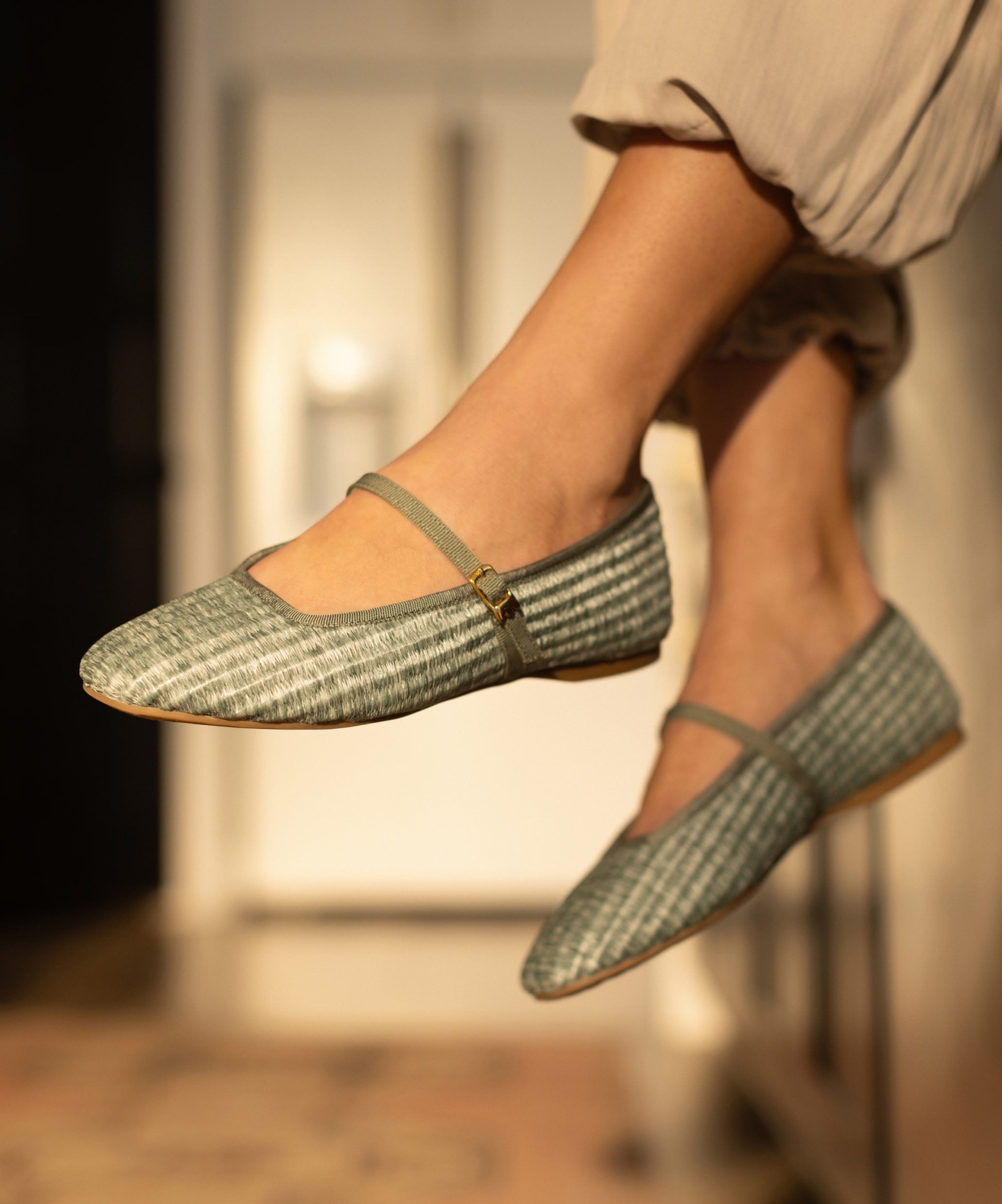 The Hummingbird Mary Jane - Seafoam Raffia - Image 4