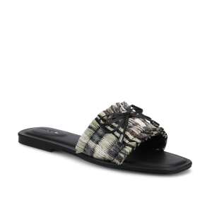 The Kiwi Bow - Black Multi Raffia